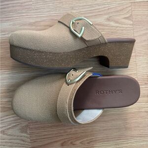 Rothy's Beige Women's Mules with Buckle- new with no box